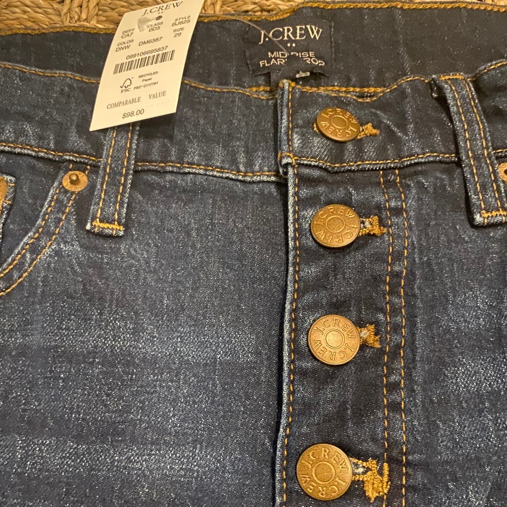 Jcrew Mis-rise Flare Crop Jean